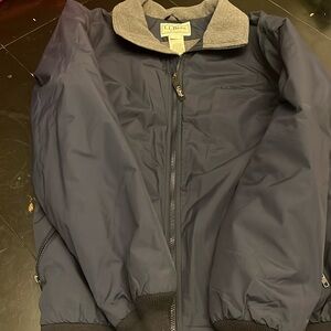 L.L. Bean Men’s Navy Jacket, Gray Fleece lined size L Tall